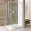 UK Bathrooms Essentials Tana Single Door Offset Quadrant Shower Enclosure in Chrome