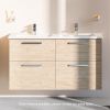 VitrA Root Flat 4 Drawer XL Double Vanity Unit with Basins - 67992