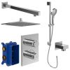 Villeroy & Boch Universal Square Complete Shower Set with Slider Rail Kit in Chrome - VBSSPACK6