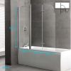 UK Bathrooms Essentials Tana 3 Part Hinged Bath Screen in Chrome