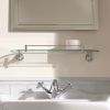 UK Bathrooms Essentials Moste Glass Shelf with Barrier in Chrome