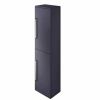 The White Space Scene Left Handed Tall Wall Hung Unit in Gloss Dark Indigo