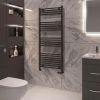 UK Bathrooms Essentials Zaysan Straight Towel Radiator in Matt Anthracite