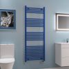 UK Bathrooms Essentials Zaysan Straight Towel Radiator in Matt Cobalt Blue
