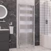 UK Bathrooms Essentials Amadeus Curved Towel Radiator in Chrome