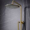 Amara Runswick Round Rigid Riser Shower in Brushed Brass