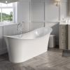 Harrogate White Freestanding Bath Shower Mixer in Chrome