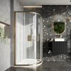 Amara Levisham Double Door Quadrant Shower Enclosure in Brushed Brass