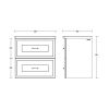 Imperial Fradley Wall Hung 2 Drawer Vanity Unit in Sea Mist - XWTO310054