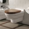 Villeroy and Boch Hommage Replacement Toilet Seat for Wall Hung WC with Brass Hinges in a Walnut Finish - 9926K600