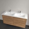Villeroy and Boch Finero 1300mm Wall Hung Vanity Unit and Double Basin in Kansas Oak - C53000RH