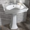 Burland Bath Co. Sculpt 650mm Basin and Pedestal in White