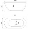 April Cayton Modern Freestanding Oval Bath - 74001-1500B