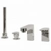 Abacus Ki 4 Hole Bath Filler with Pull-out Handshower - TBTS-052-3204