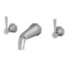 Perrin & Rowe Deco 3 Hole Wall Mounted Basin Mixer Tap