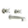 Perrin and Rowe Traditional Three Hole Wall Mounted Bath Set with Low Profile Spout - 3581CP