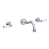 Perrin & Rowe Traditional Three Hole Wall Mounted Basin Set with Country Spout