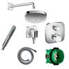 Hansgrohe Soft Cube Ecostat E Valve with Croma Select 180 Overhead Shower and Axor Hand shower - 88101007