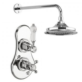 Burlington Severn Showerhead and Concealed Valve with Claremont Handles