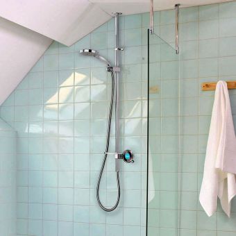 Aqualisa Q Smart Exposed Shower with Ceiling Mounted Fixed & Adjustable Heads