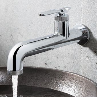 Crosswater Union Chrome Wall Basin Tap with Lever Handle