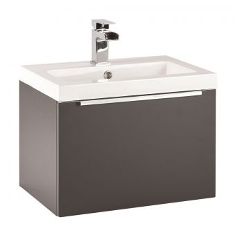 UK Bathrooms Essentials Kearsley 500mm Matt Grey Vanity Unit with Washbasin - UKBESSF0004