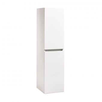 UK Bathrooms Essentials Kearsley 1200mm Gloss White Tall Boy Cupboard
