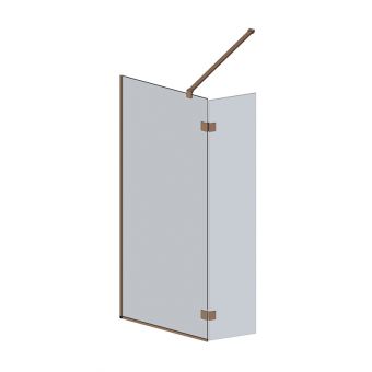 Abacus M Series Wet Room screen with return panel - Brushed Bronze Fixings