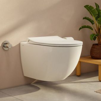 Vitra Aquacare Sento Rimless Wall Hung Bidet Toilet with wall mounted manual stop valve - 77480036202