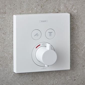 hansgrohe ShowerSelect Concealed 2 Outlet Shower Valve in Matt White