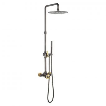 Crosswater UNION MIXAGE Multifunctional Thermostatic Shower Valve in Brushed Black Chrome & Union Brass