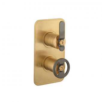 Crosswater UNION MIXAGE Concealed Thermostatic Shower Valve & Trimset in Union Brass & Brushed Black Chrome