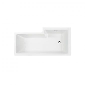 UK Bathrooms Essentials Kensington Square L Shaped Shower Bath Pack White 700mm EB519