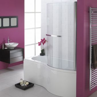 UK Bathrooms Essentials Hampstead P Shaped Shower Bath Pack