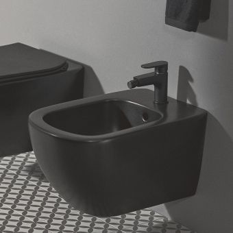 Ideal Standard Tesi Wall-Mounted Bidet with One Taphole in Silk Black - T3552V3