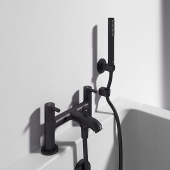 Ideal Standard Ceraline Collection Two Taphole Dual Control Bath Shower Mixer in Silk Black - BC189XG
