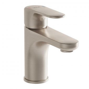 VitrA Root Round Compact Basin Mixer in Brushed Nickel - A4270534