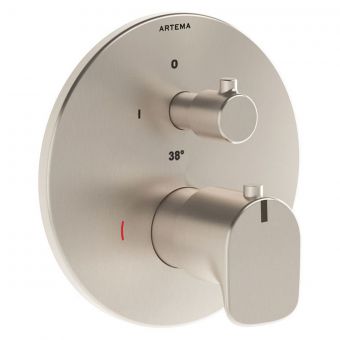 VitrA Root Round Built-In Two-Way Thermostatic Bath Mixer in Brushed Nickel - A4269434