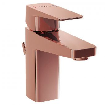 VitrA Root Square Compact Basin Mixer with Pop-Up Waste in Copper - A4273526