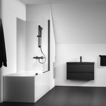 Ideal Standard Ceratherm T25 Exposed Thermostatic Shower Mixer Pack in Silk Black - A7569XG