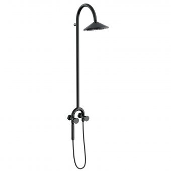 VitrA Liquid Thermostatic Shower Column with Magnetic Hand Shower in Gloss Black