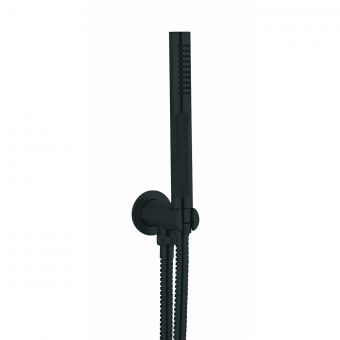 Crosswater UNION Wall Outlet, Handset, and Hose in Matt Black