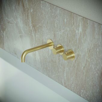 Crosswater Module 2 Handle Shower Valve and Bath Spout in Brushed Brass
