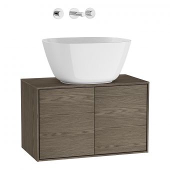 VitrA Voyage 600mm Basin Unit For Bowls in Taupe & Planked Sand