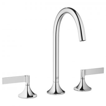 Dornbracht VAIA 3 Hole Basin Mixer with Lever Handles and Pop Up Waste in Polished Chrome - 20713819-00