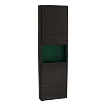 VitrA Voyage Left-Hand Tall Unit with Two Doors in Flamed Grey & Forest Green