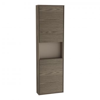 VitrA Voyage Right-Hand Tall Unit with Two Doors in Planked Sand & Taupe