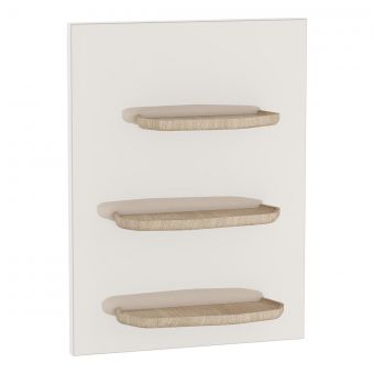 VitrA Voyage Framed Wall Shelf in Taupe Glass & Natural Oak