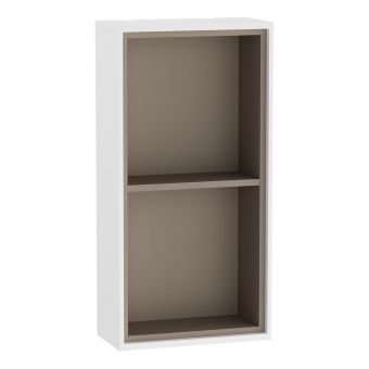 VitrA Voyage Small Vertical Shelf Unit in Matte White & Taupe
