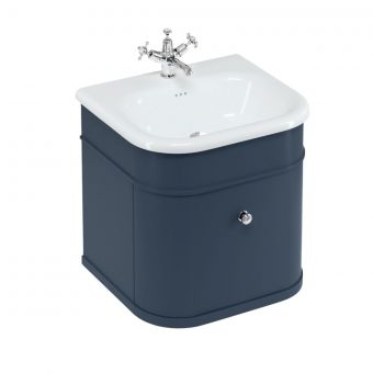 Burlington Chalfont 550mm Unit with Drawer and Roll-Top Basin in Blue - CH55B